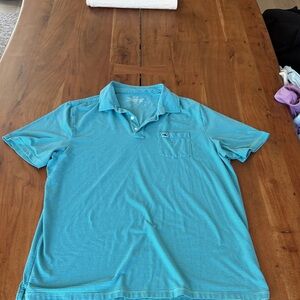 Vineyard Vines Men’s Aqua Blue Striped Polo